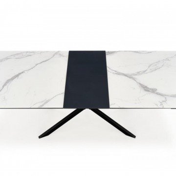 Фото9.Розкладний стіл DIESEL 160 (200) x90 Halmar білий мармур / чорний